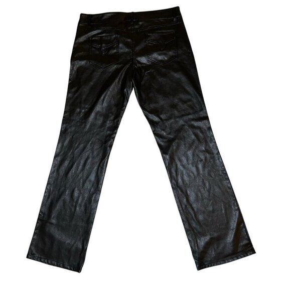 Lip‎ Service Vintage Y2K Black Pleather Goth Punk Biker Pants Womens Size 13 - Picture 3 of 11